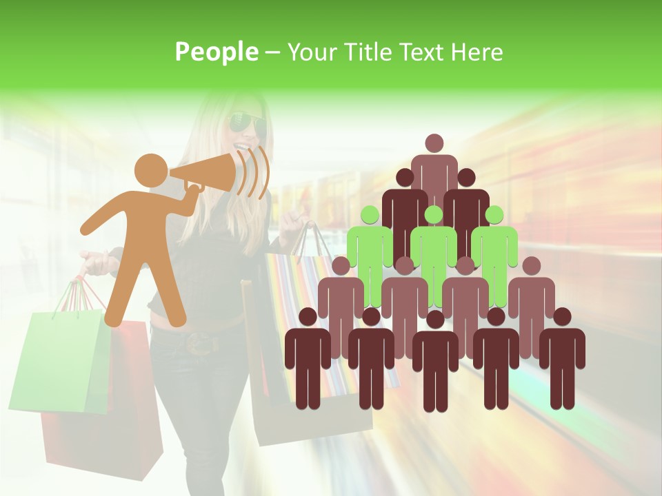 Girl Twenties Shopping PowerPoint Template