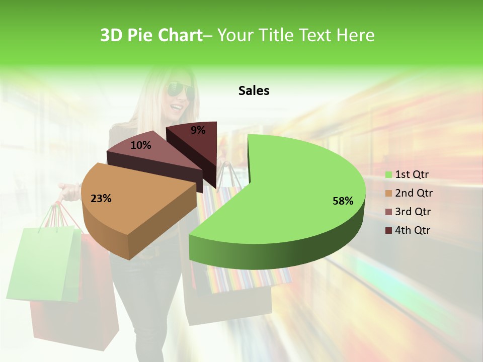 Girl Twenties Shopping PowerPoint Template