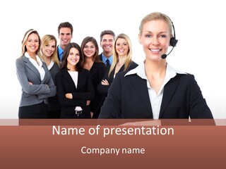 Technology Receptionist Headsets PowerPoint Template