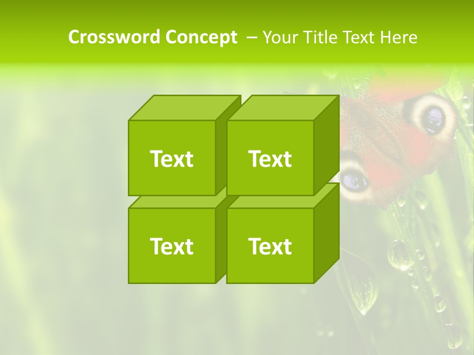 Wet Green Background Garden PowerPoint Template