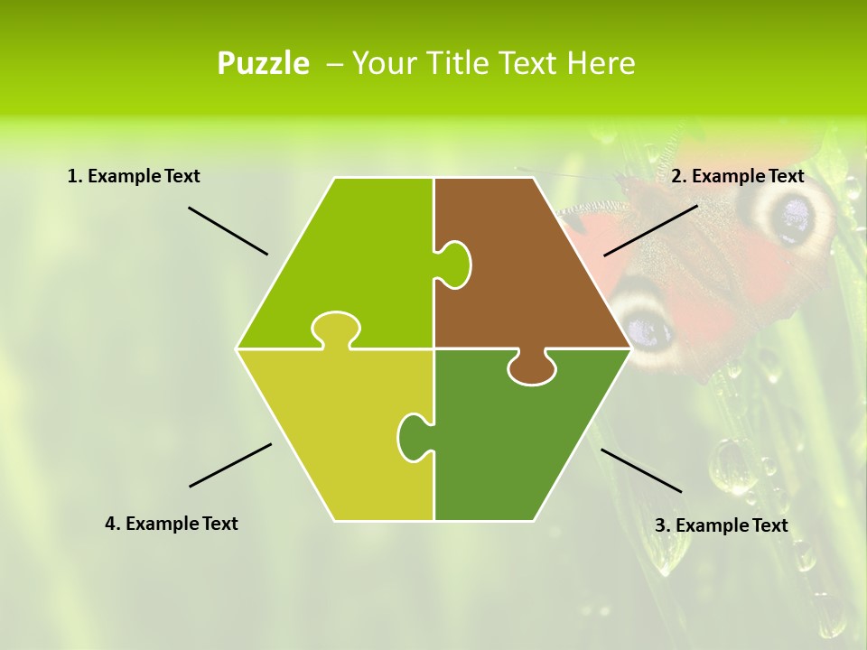 Wet Green Background Garden PowerPoint Template