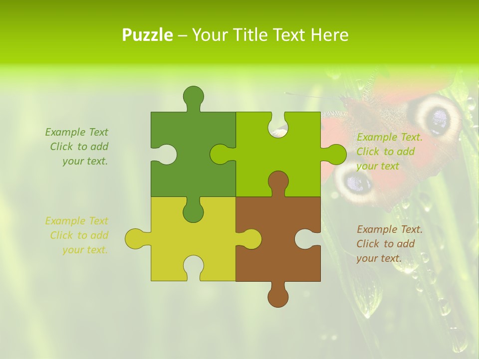 Wet Green Background Garden PowerPoint Template