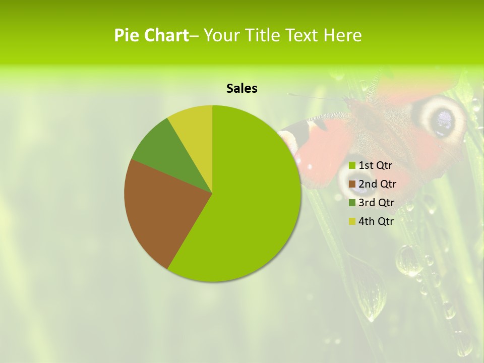 Wet Green Background Garden PowerPoint Template