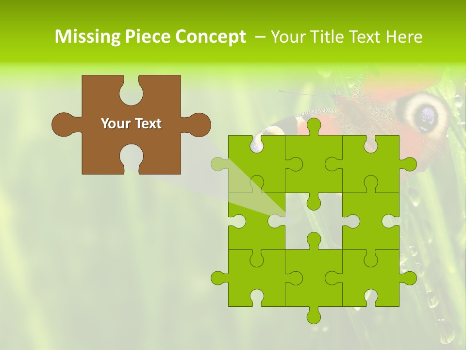 Wet Green Background Garden PowerPoint Template