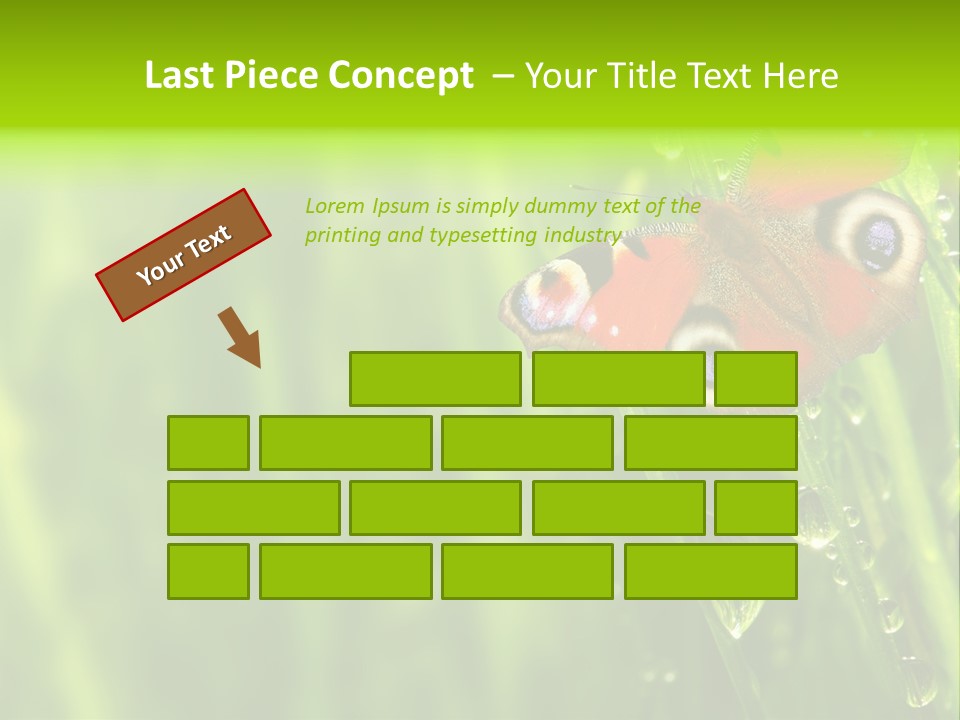 Wet Green Background Garden PowerPoint Template