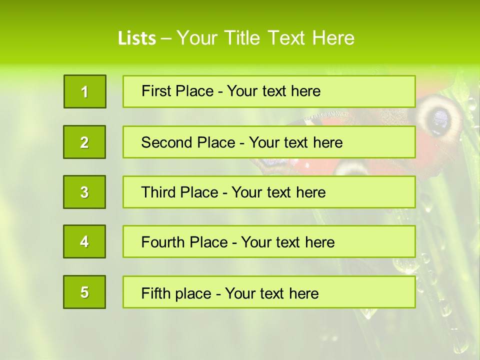 Wet Green Background Garden PowerPoint Template