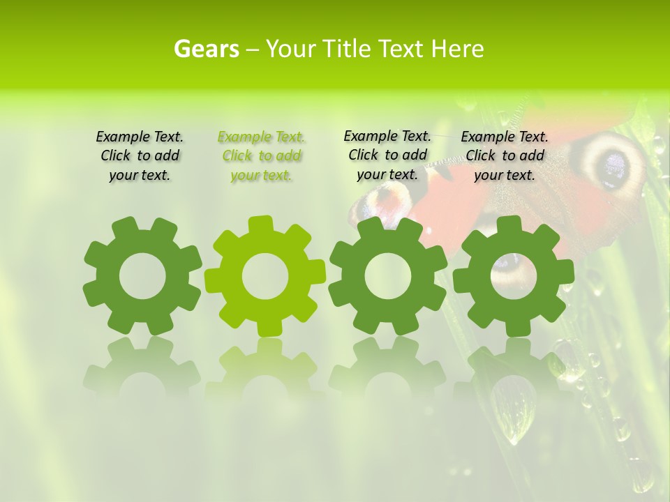 Wet Green Background Garden PowerPoint Template