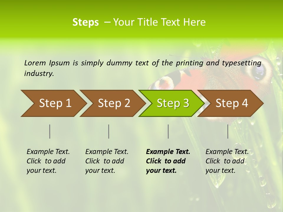 Wet Green Background Garden PowerPoint Template