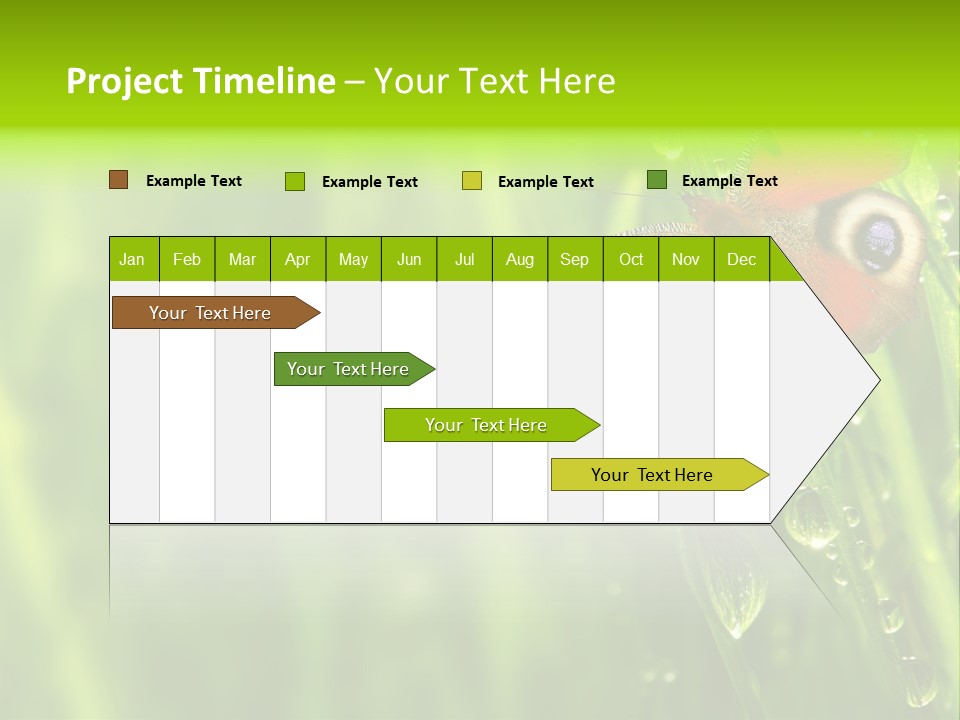 Wet Green Background Garden PowerPoint Template