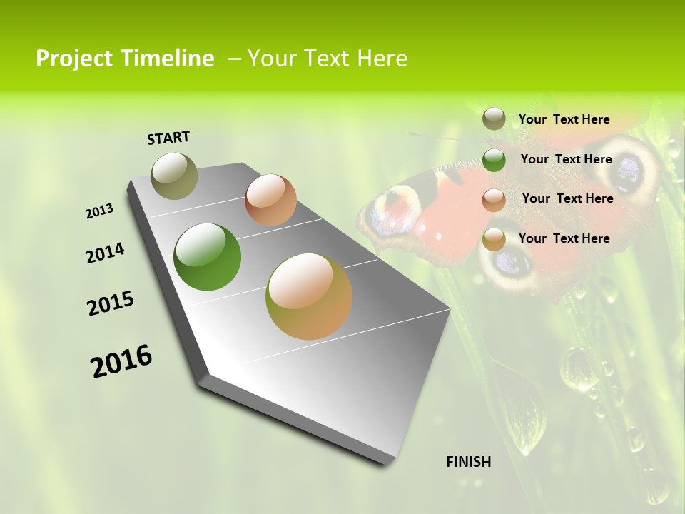 Wet Green Background Garden PowerPoint Template