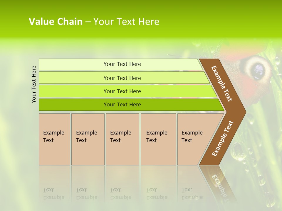 Wet Green Background Garden PowerPoint Template