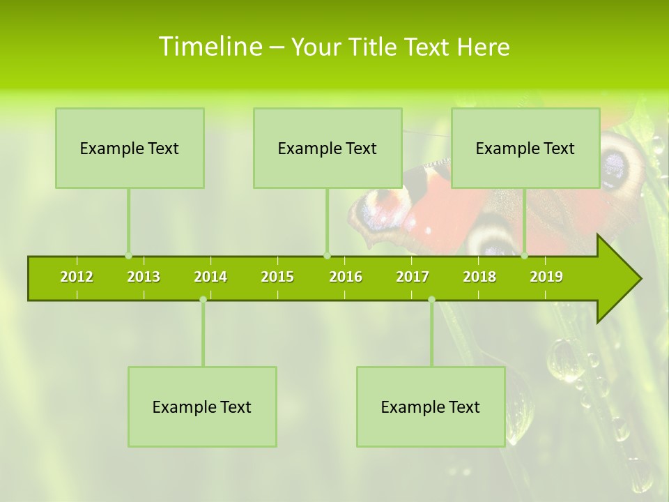 Wet Green Background Garden PowerPoint Template