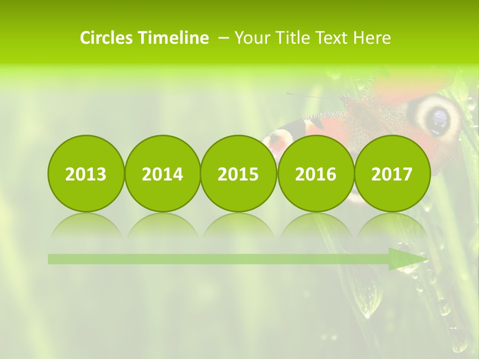 Wet Green Background Garden PowerPoint Template