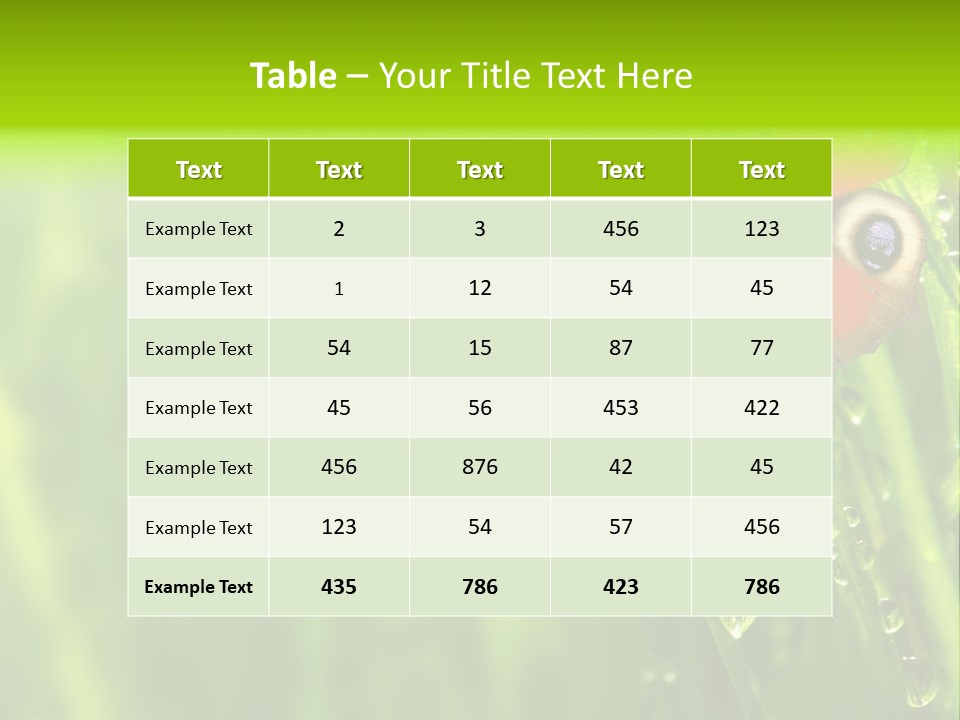 Wet Green Background Garden PowerPoint Template