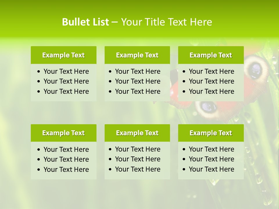 Wet Green Background Garden PowerPoint Template