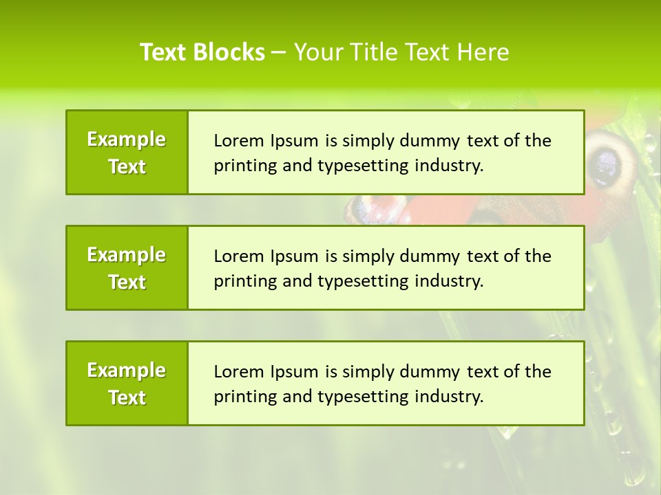 Wet Green Background Garden PowerPoint Template
