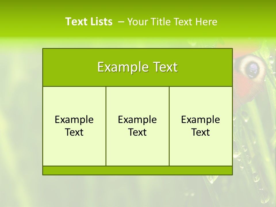 Wet Green Background Garden PowerPoint Template