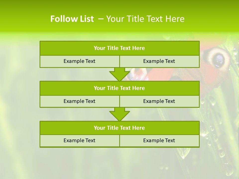 Wet Green Background Garden PowerPoint Template