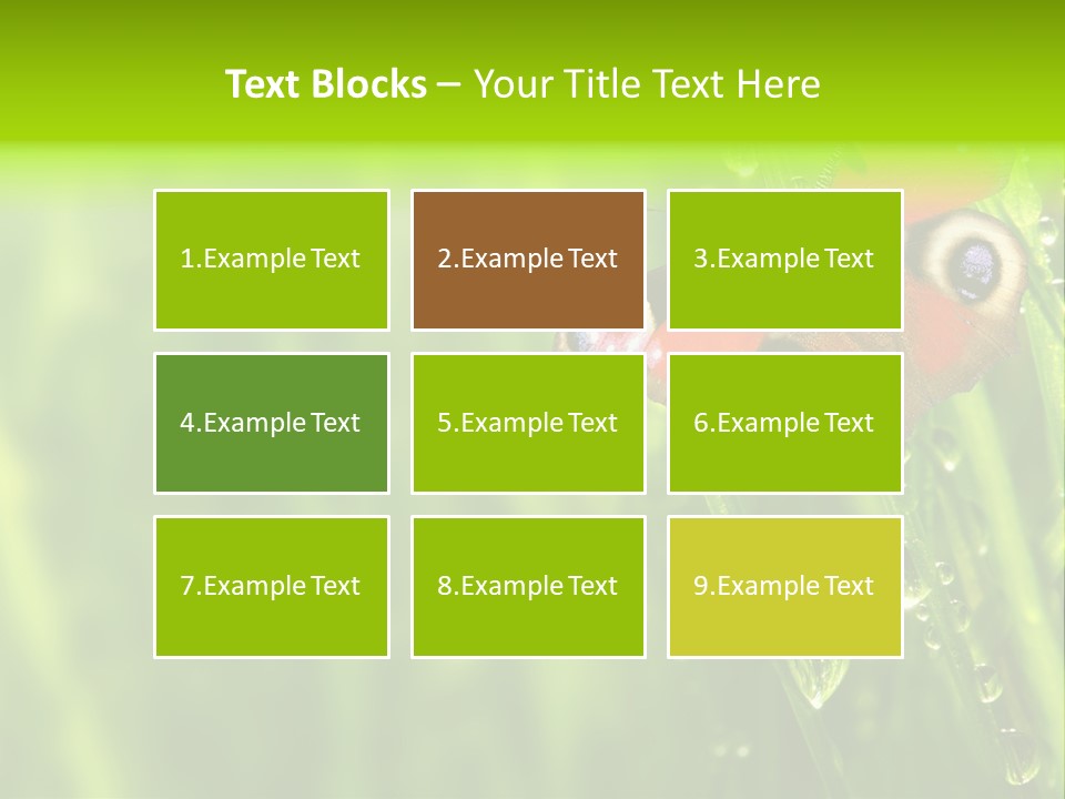 Wet Green Background Garden PowerPoint Template