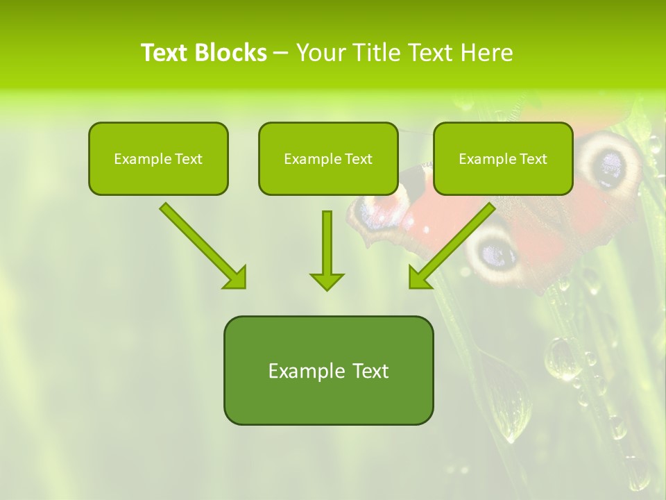 Wet Green Background Garden PowerPoint Template