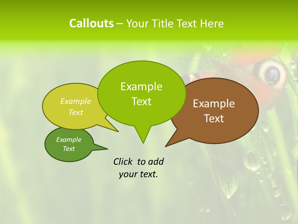Wet Green Background Garden PowerPoint Template