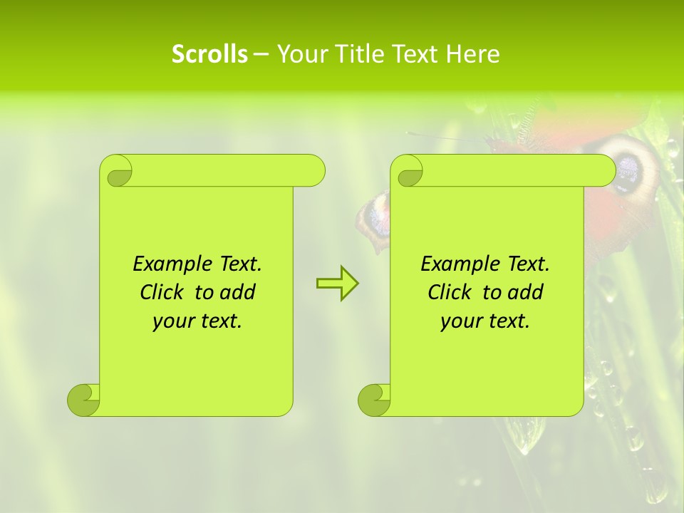 Wet Green Background Garden PowerPoint Template
