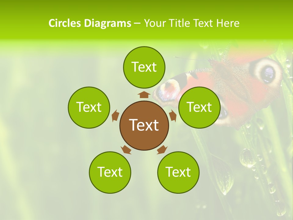 Wet Green Background Garden PowerPoint Template