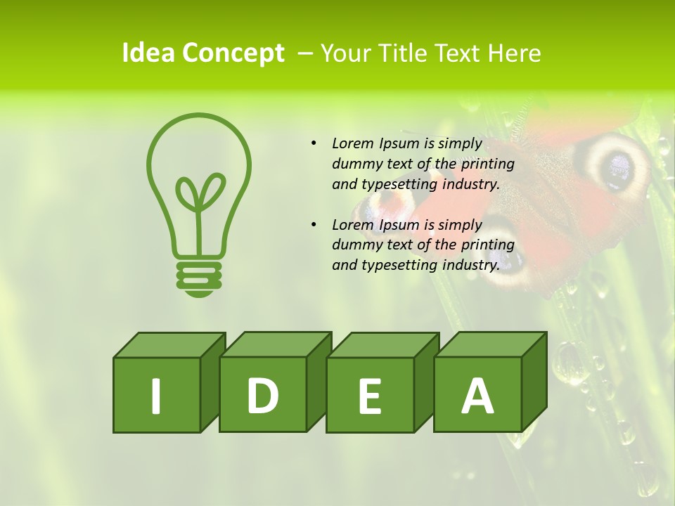 Wet Green Background Garden PowerPoint Template