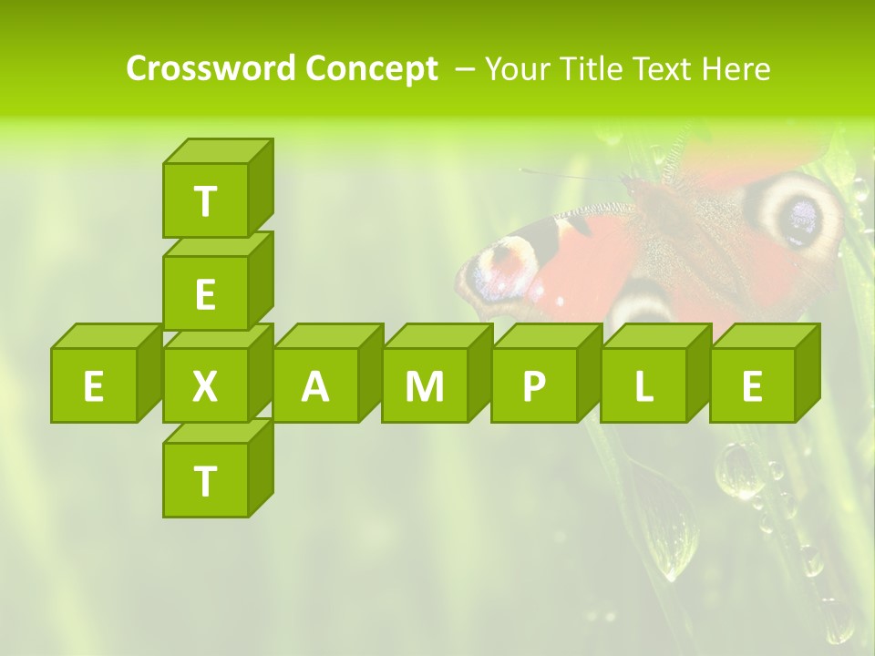 Wet Green Background Garden PowerPoint Template