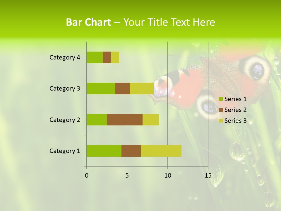 Wet Green Background Garden PowerPoint Template