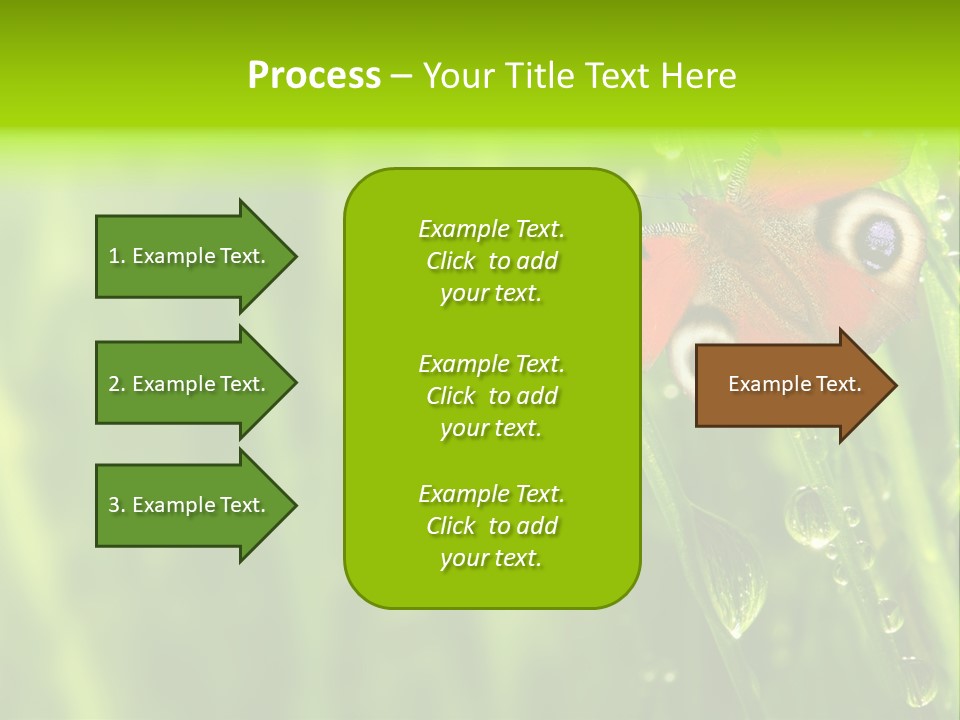 Wet Green Background Garden PowerPoint Template
