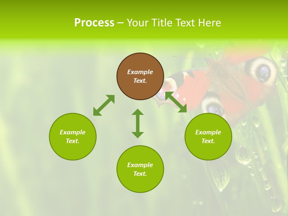 Wet Green Background Garden PowerPoint Template