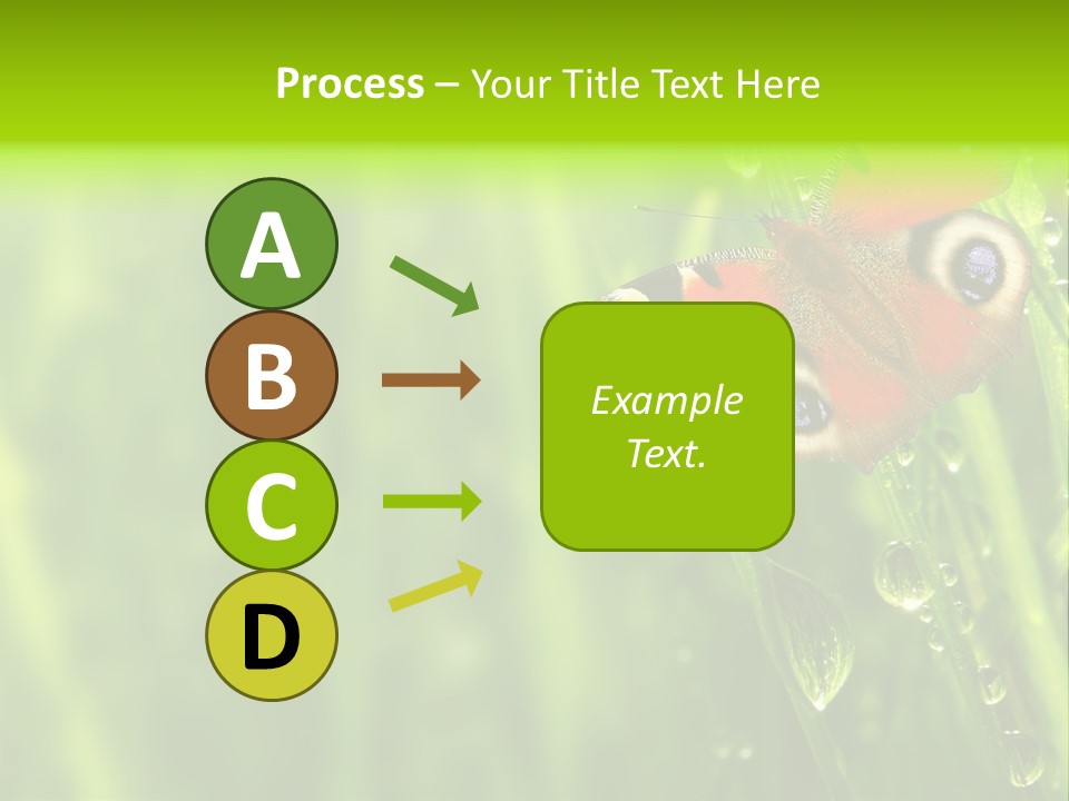 Wet Green Background Garden PowerPoint Template