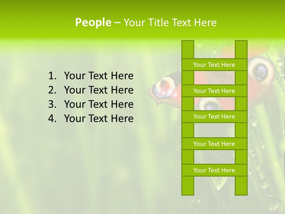 Wet Green Background Garden PowerPoint Template