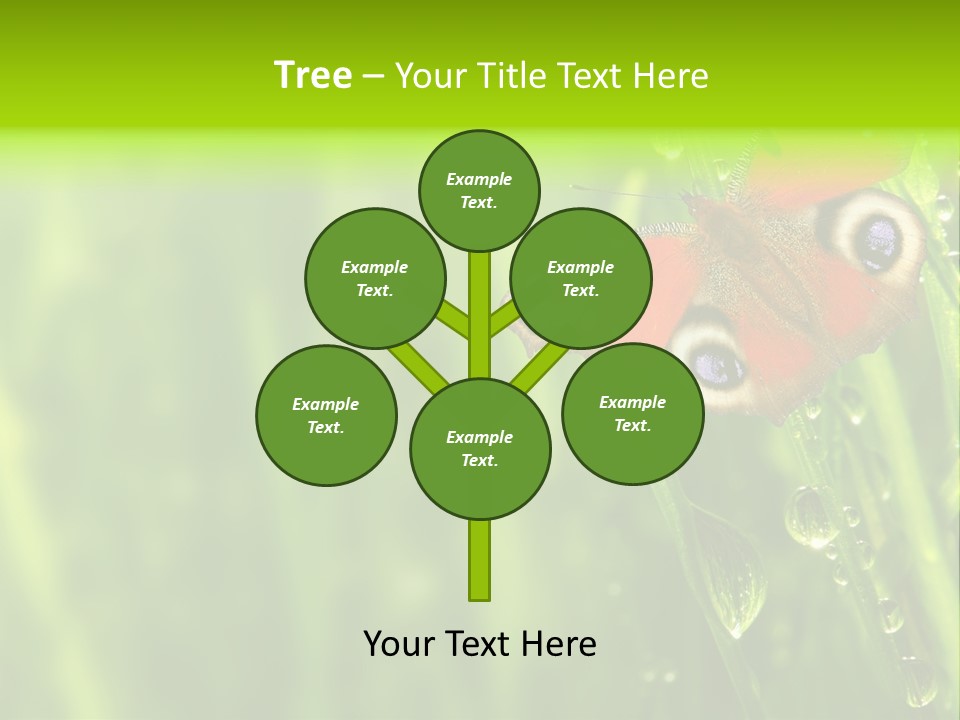 Wet Green Background Garden PowerPoint Template