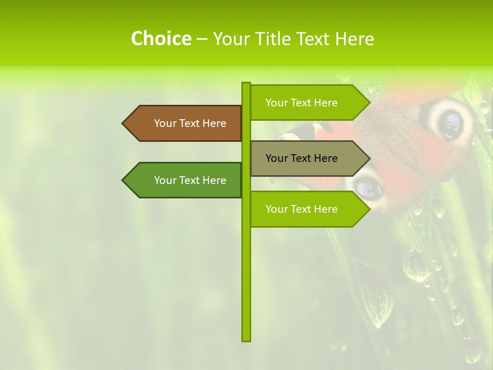 Wet Green Background Garden PowerPoint Template