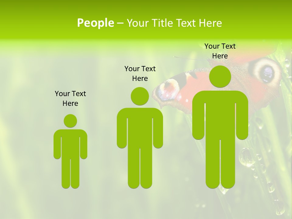 Wet Green Background Garden PowerPoint Template