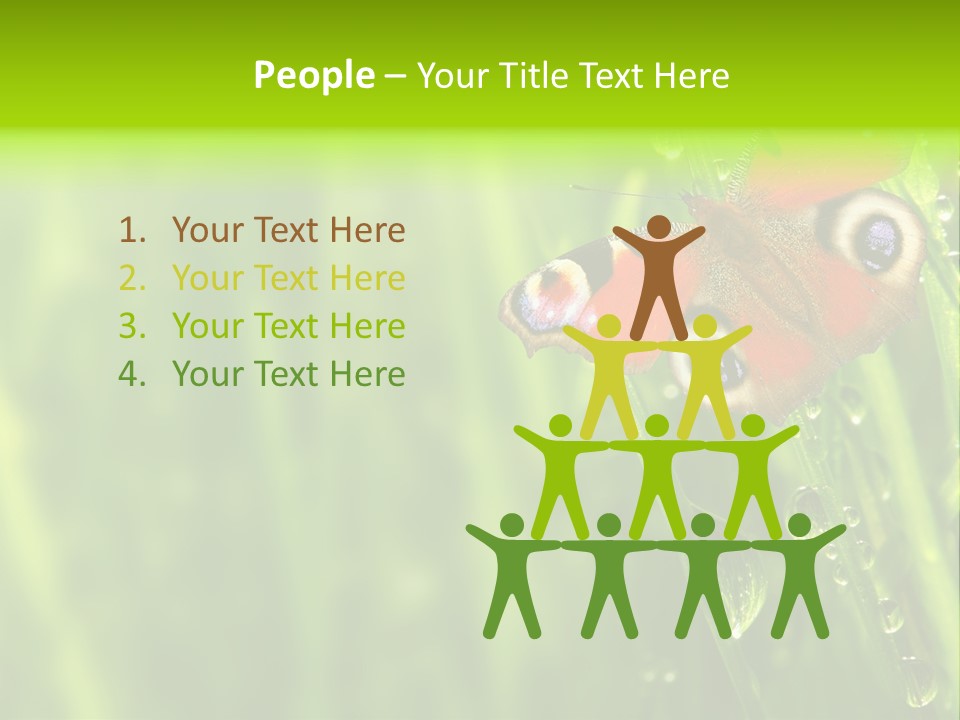 Wet Green Background Garden PowerPoint Template