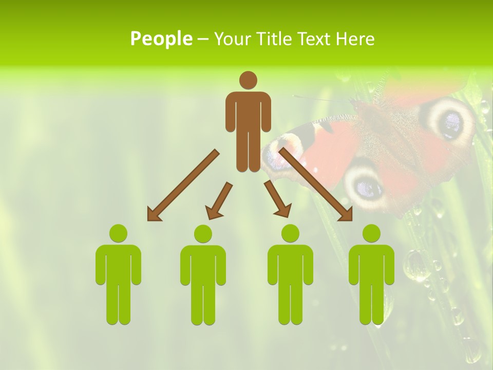 Wet Green Background Garden PowerPoint Template