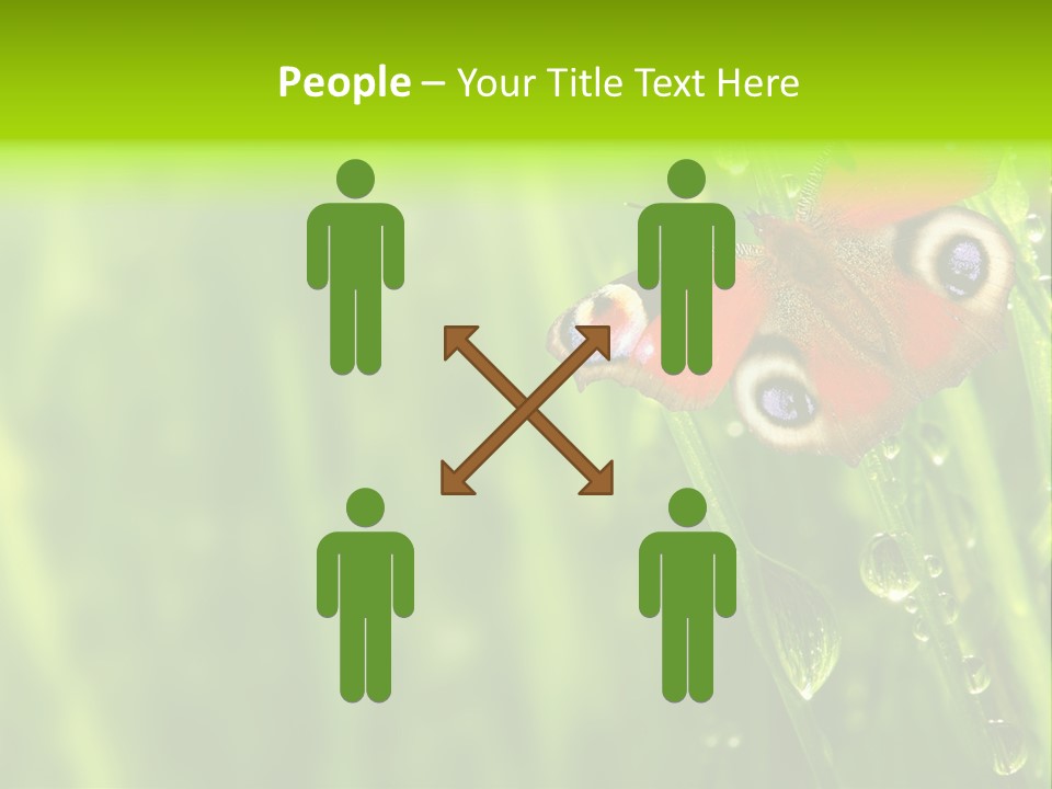 Wet Green Background Garden PowerPoint Template