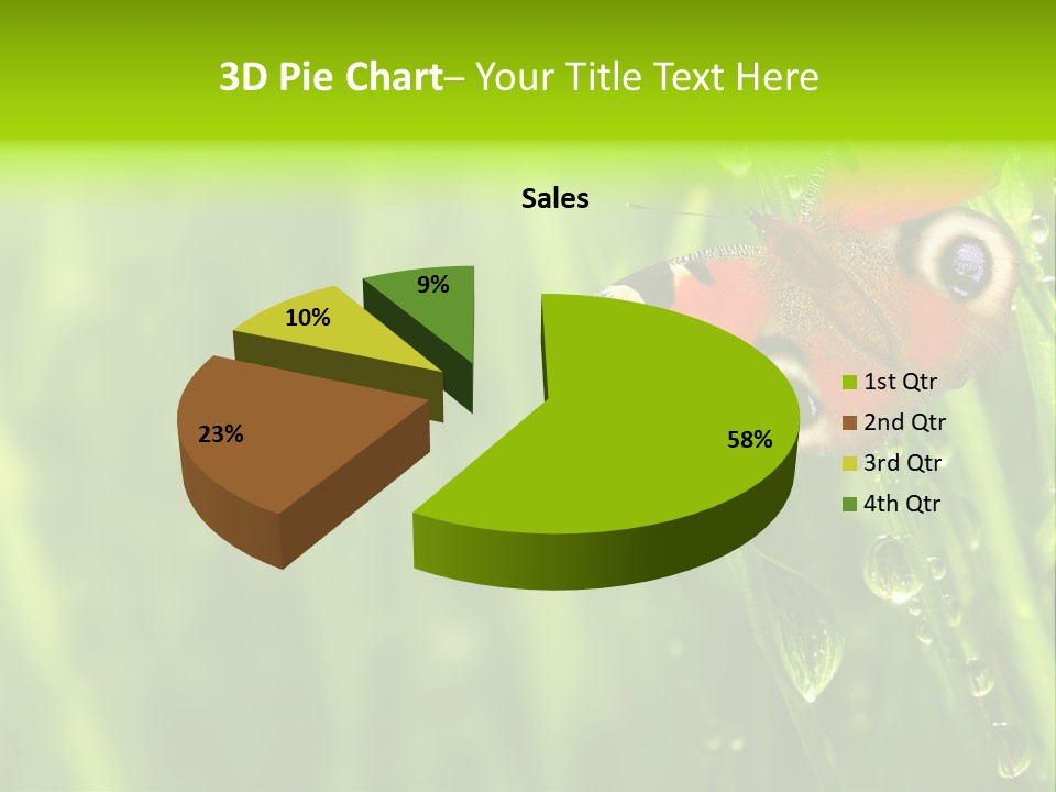 Wet Green Background Garden PowerPoint Template