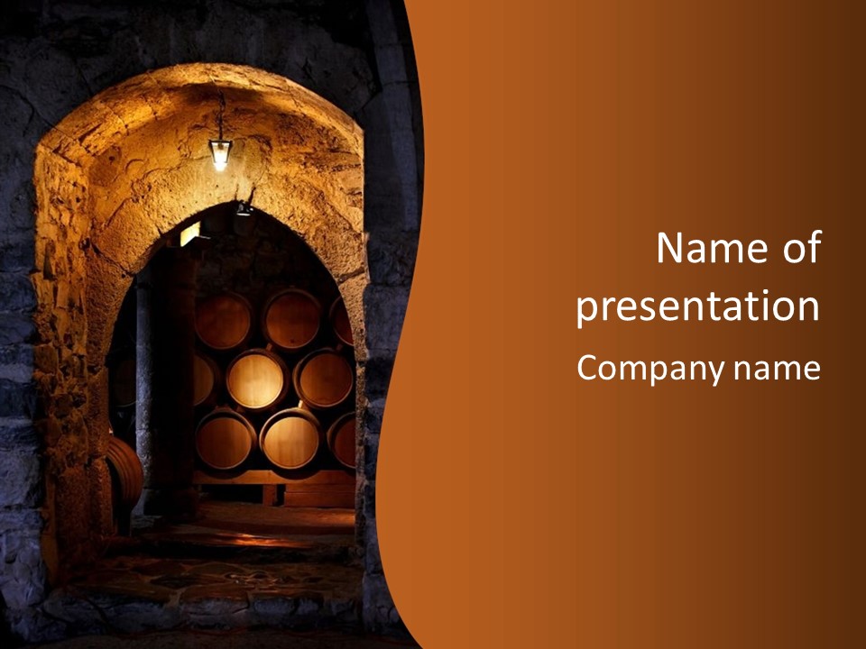 Alcohol Vine Cask PowerPoint Template