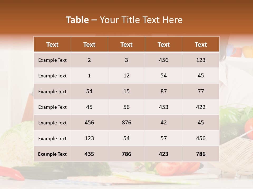 Healthy Table Relationship PowerPoint Template