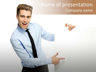 Message Gesturing Presenting PowerPoint Template