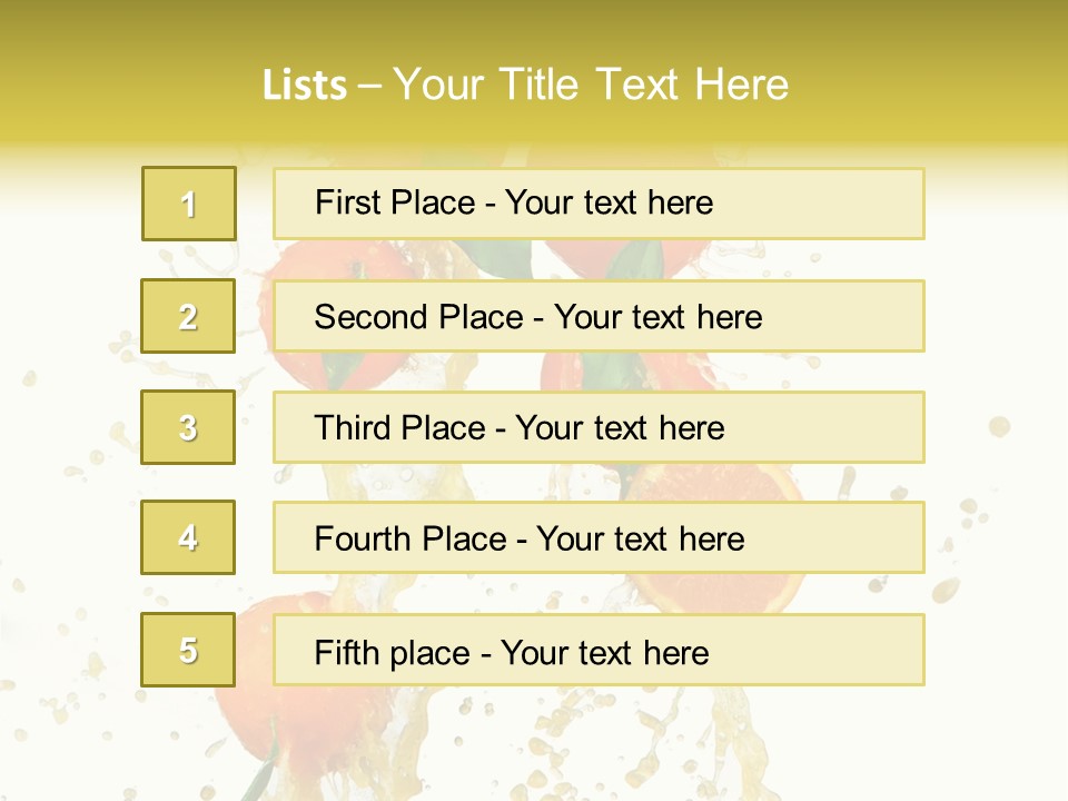 Fruit Spray Droplet PowerPoint Template