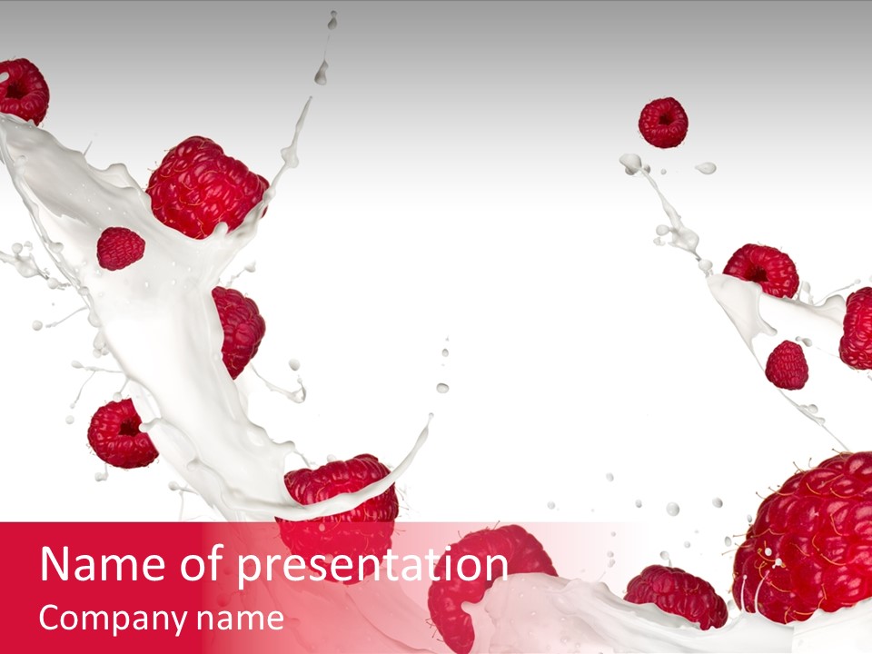 Yoghurt Falling White PowerPoint Template