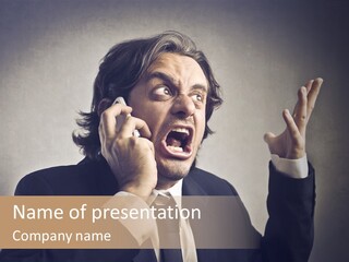 Leader Anger Mobile PowerPoint Template