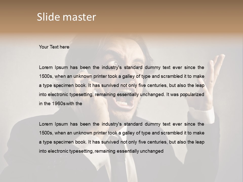 Leader Anger Mobile PowerPoint Template