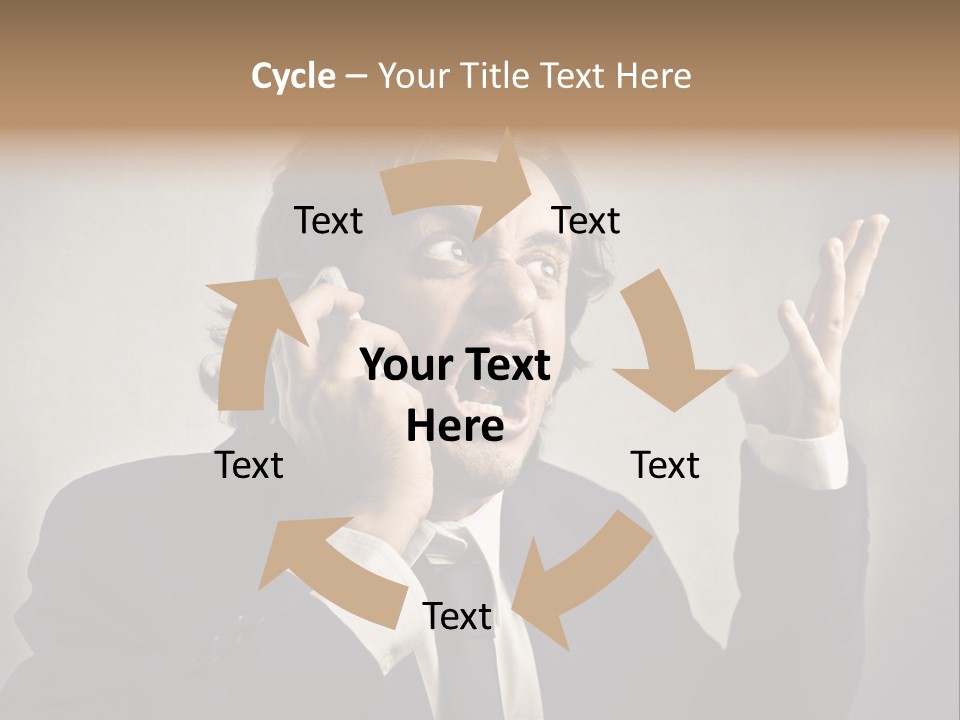 Leader Anger Mobile PowerPoint Template