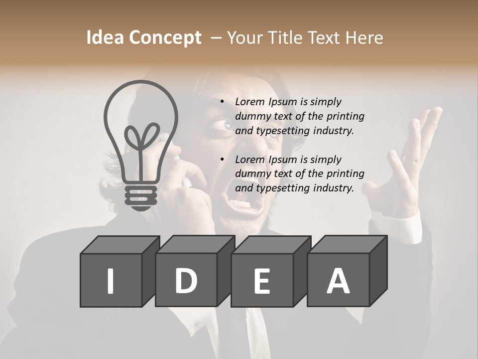 Leader Anger Mobile PowerPoint Template